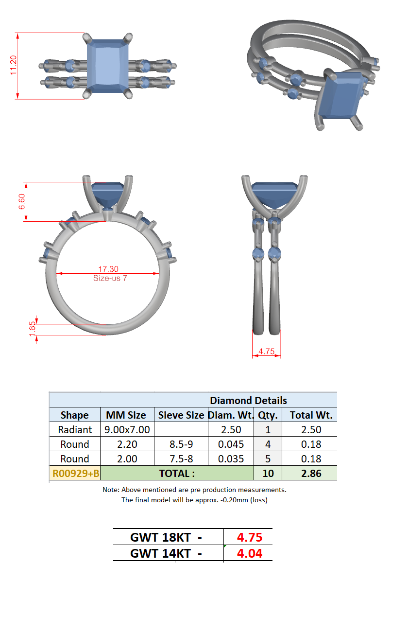 Radient Cut Stackable Ring CAD Files – 3DM & STL Download