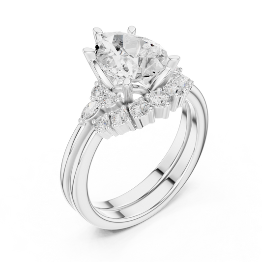 Pear Cut Stackable Ring CAD Files – 3DM & STL Download With Rendered Images