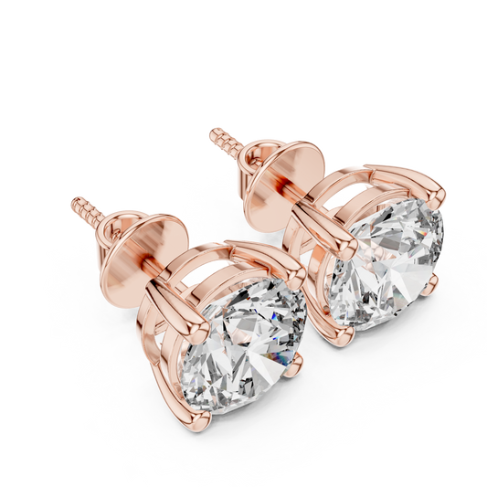 Solitaire Diamond Stud Earrings CAD Files – 6 Shape Collection | 3DM & STL Download
