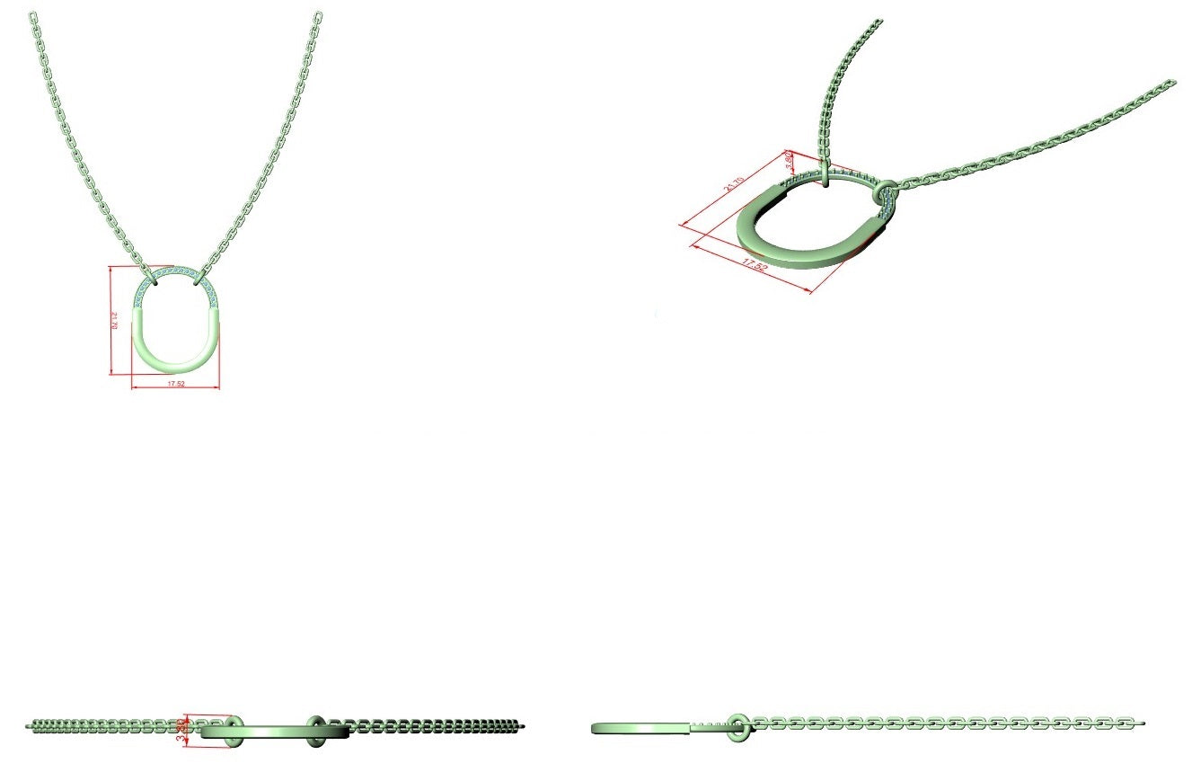 Diamond Lock Pendant CAD File – 3D Printing Ready | 3DM & STL Download