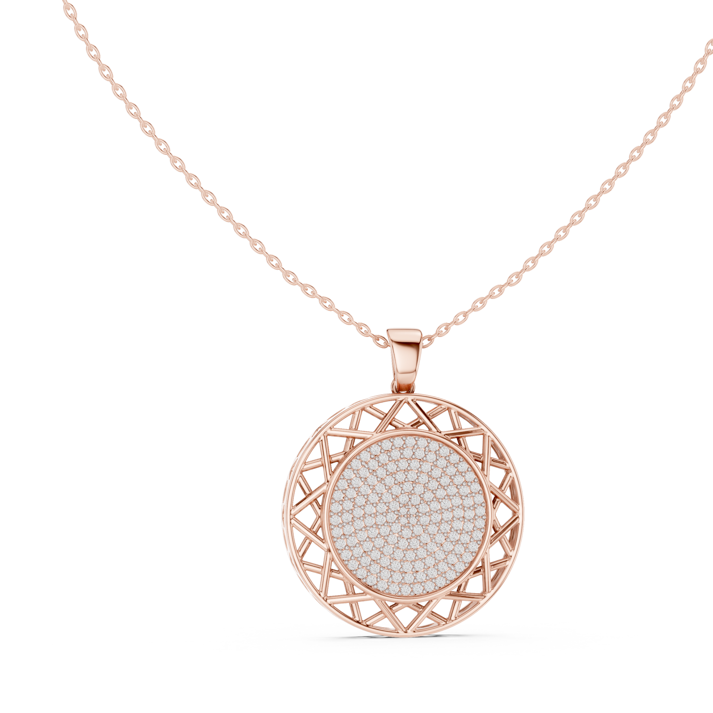 Diamond Circle Pendant CAD File – 3D Printing Ready | 3DM & STL Download