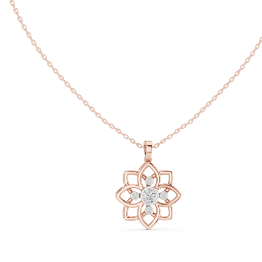 Diamond Flower Pendant CAD File – 3D Printing Ready | 3DM & STL Download