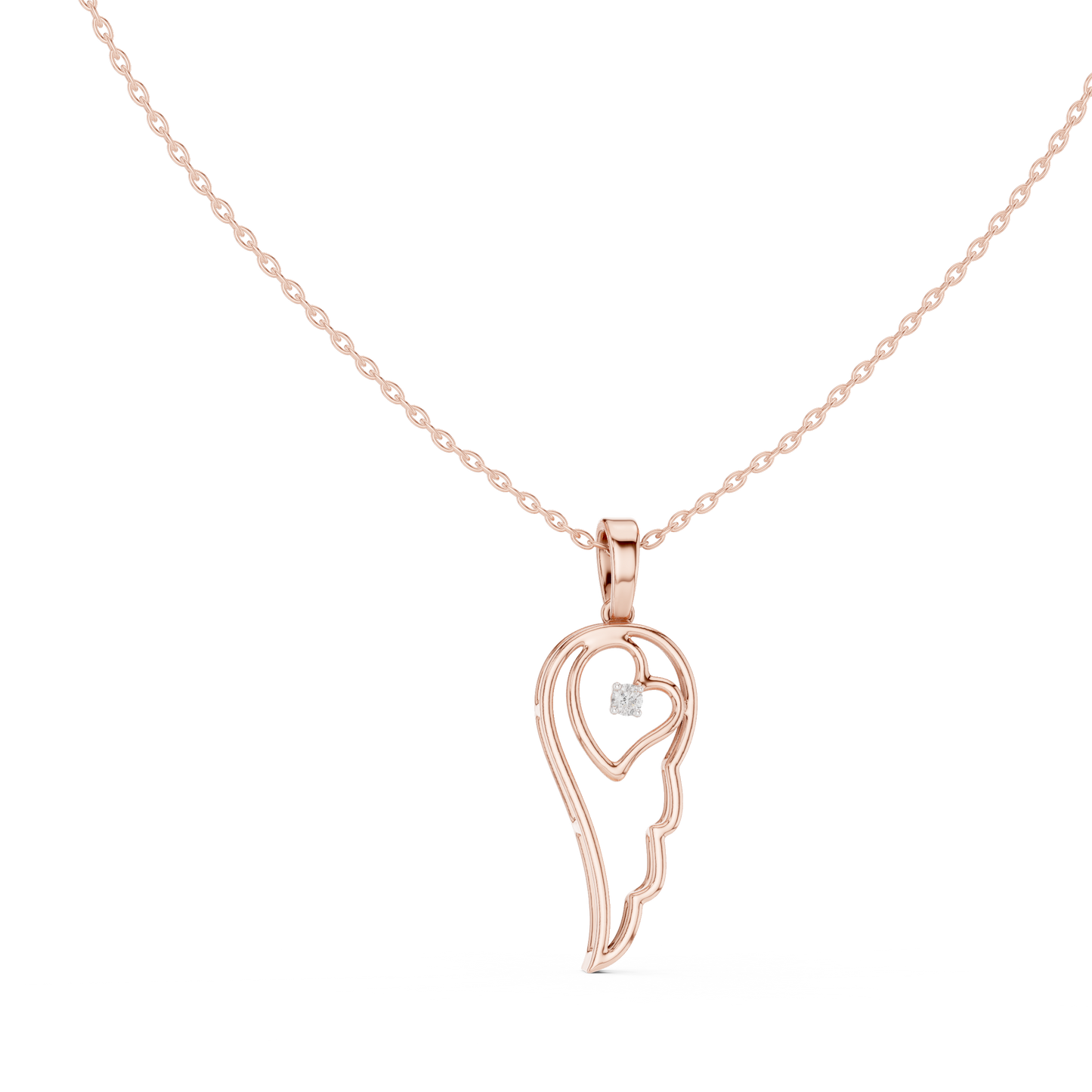 Diamond Heart Wing Pendant CAD File – 3D Printing Ready | 3DM & STL Download