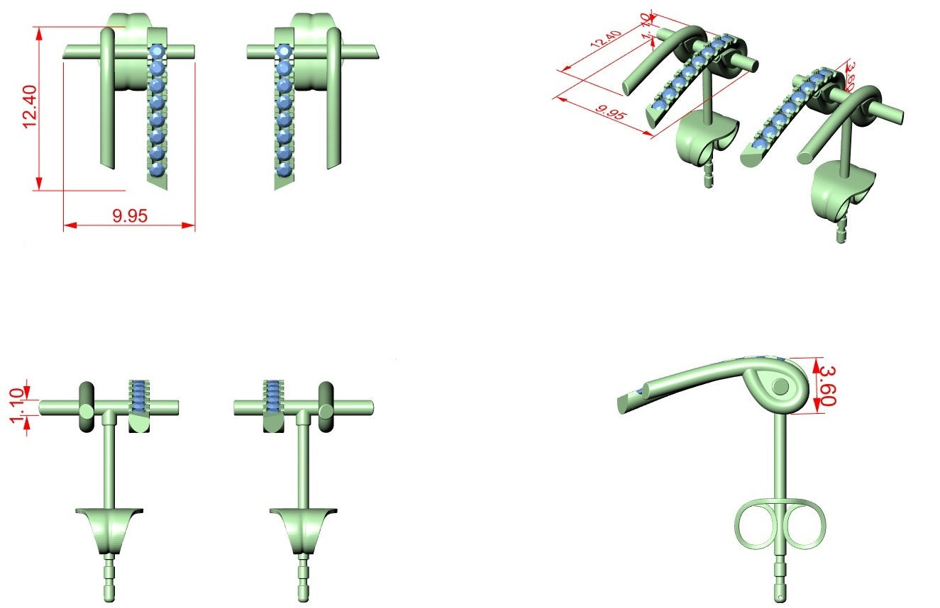 Diamond Stud Earrings CAD Files – 19 Models  Mega Collection | 3DM & STL Download