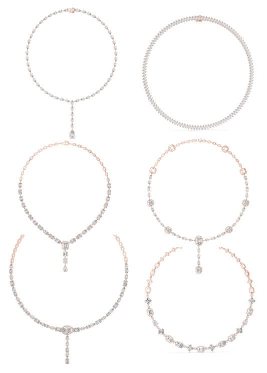Diamond Tennis & Statement Necklace CAD Files – 21 Design Collection | 3DM & STL Download