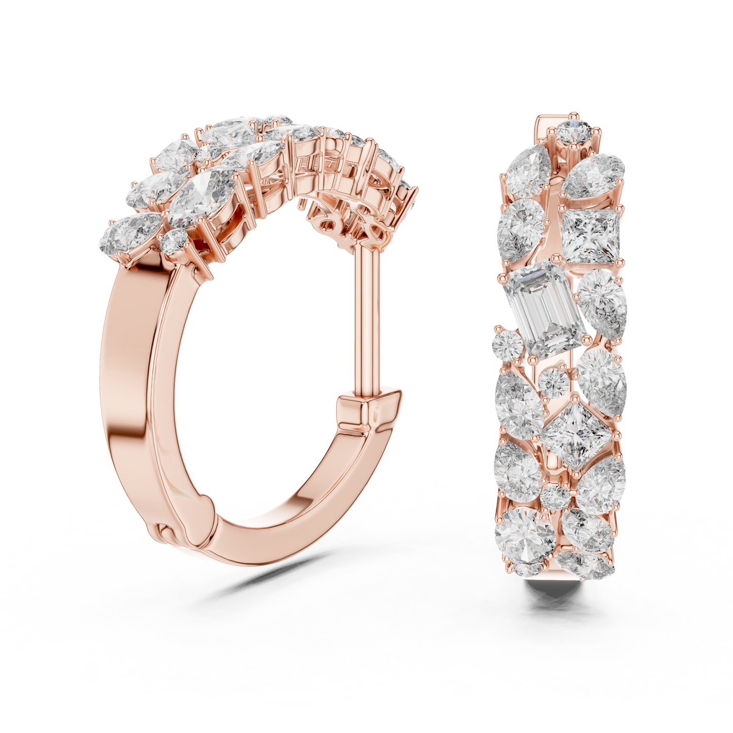 Diamond Hoop & Huggie Earrings CAD Files – 23 Design Mega Collection | 3DM & STL Download