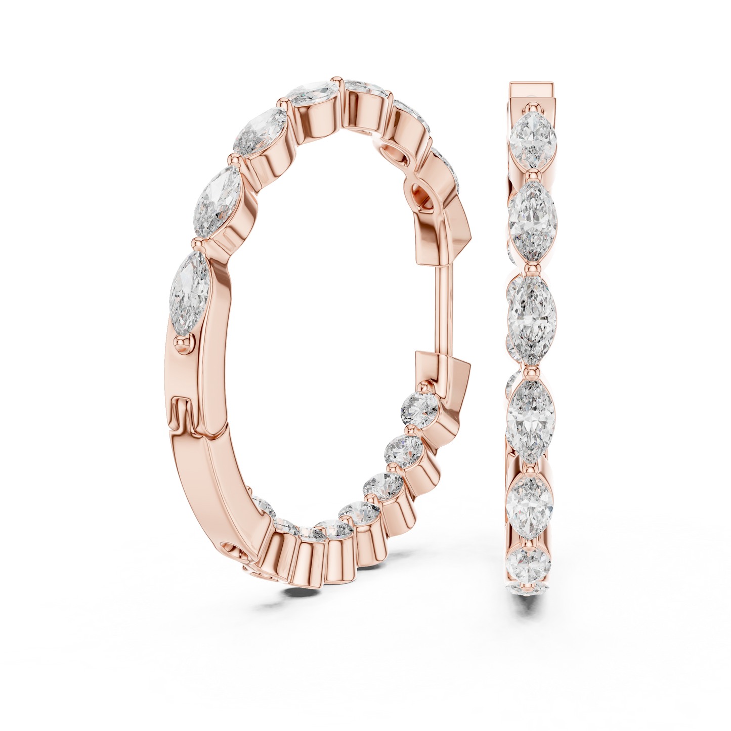 Diamond Hoop & Huggie Earrings CAD Files – 23 Design Mega Collection | 3DM & STL Download