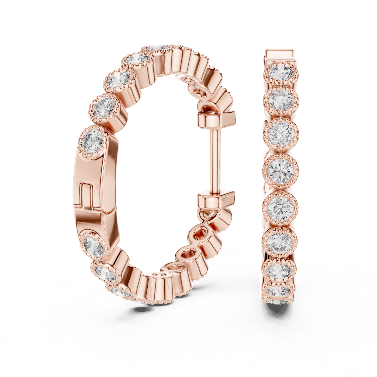Diamond Hoop & Huggie Earrings CAD Files – 23 Design Mega Collection | 3DM & STL Download