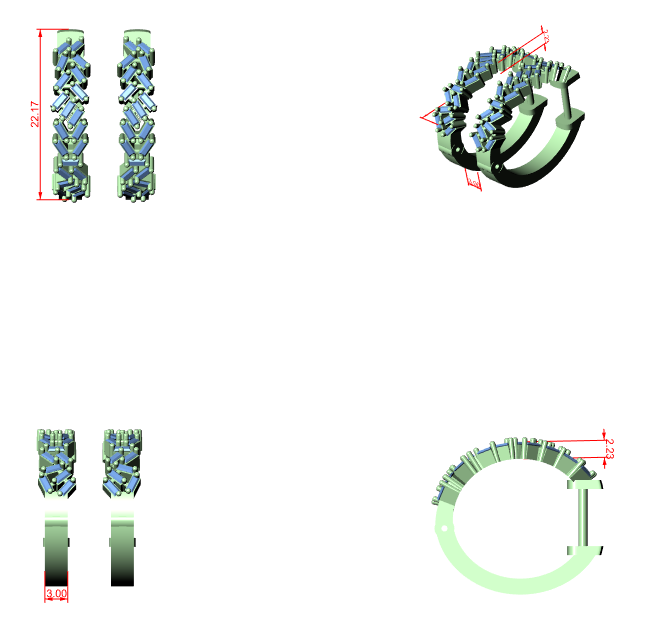 Diamond Hoop & Huggie Earrings CAD Files – 23 Design Mega Collection | 3DM & STL Download