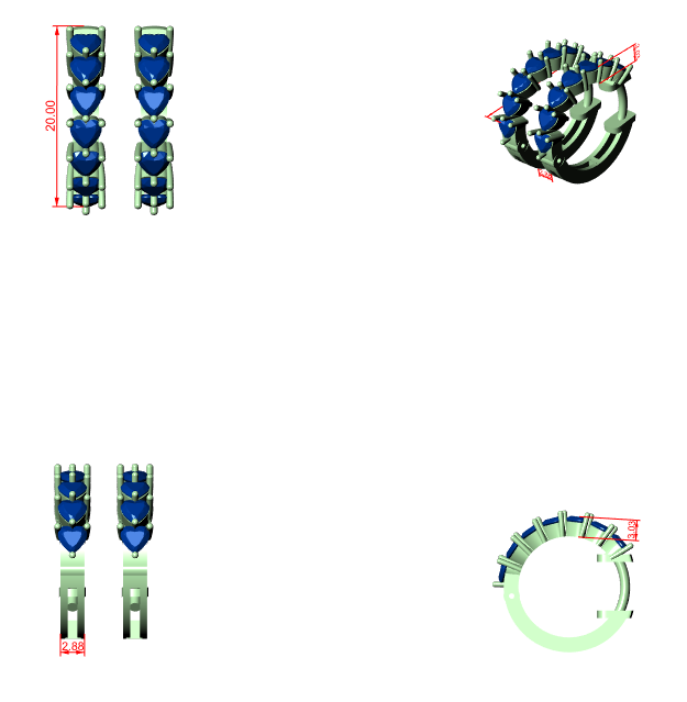 Diamond Hoop & Huggie Earrings CAD Files – 23 Design Mega Collection | 3DM & STL Download