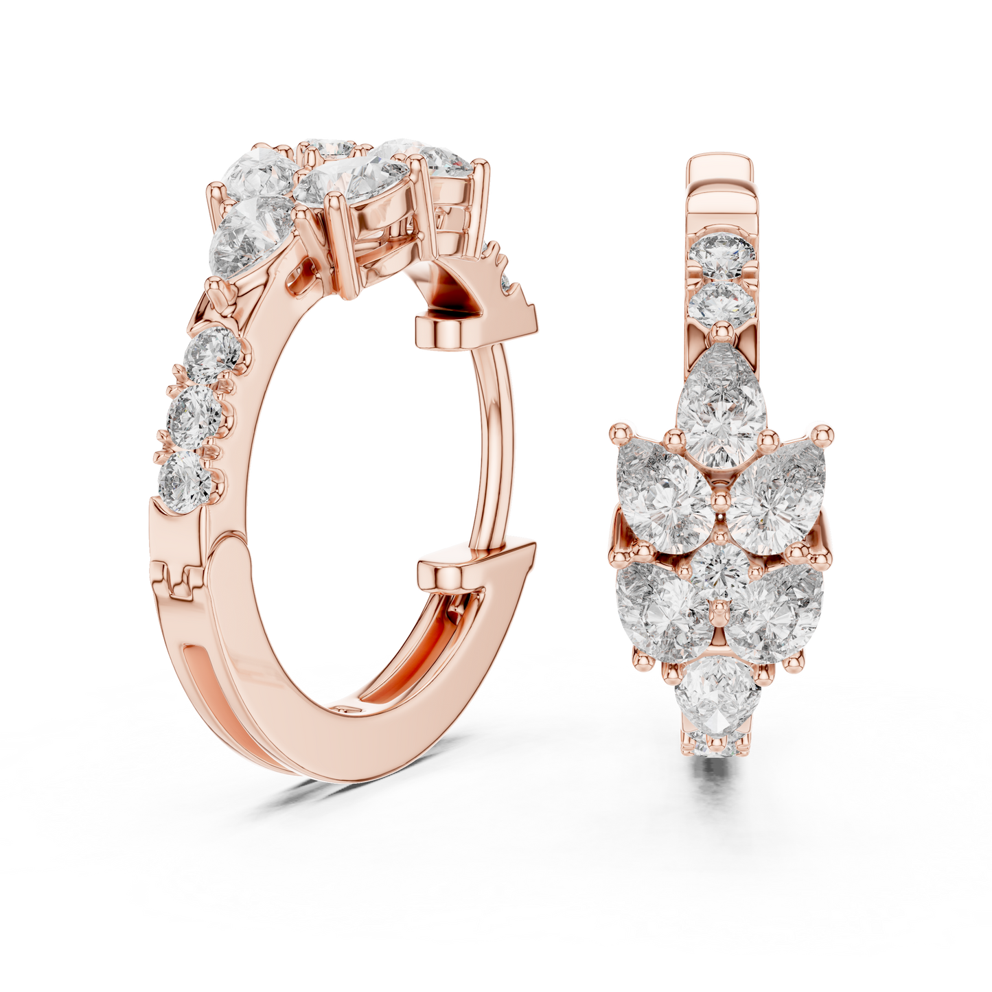 Diamond Hoop & Huggie Earrings CAD Files – 23 Design Mega Collection | 3DM & STL Download