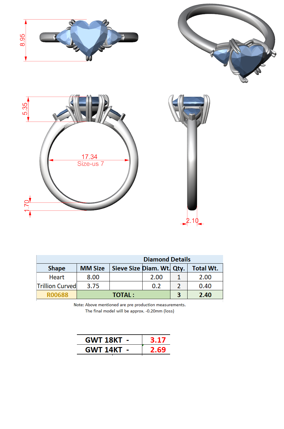 Trilogy Ring CAD Files – 8 Diamond Shape Collection | 3DM & STL Download"