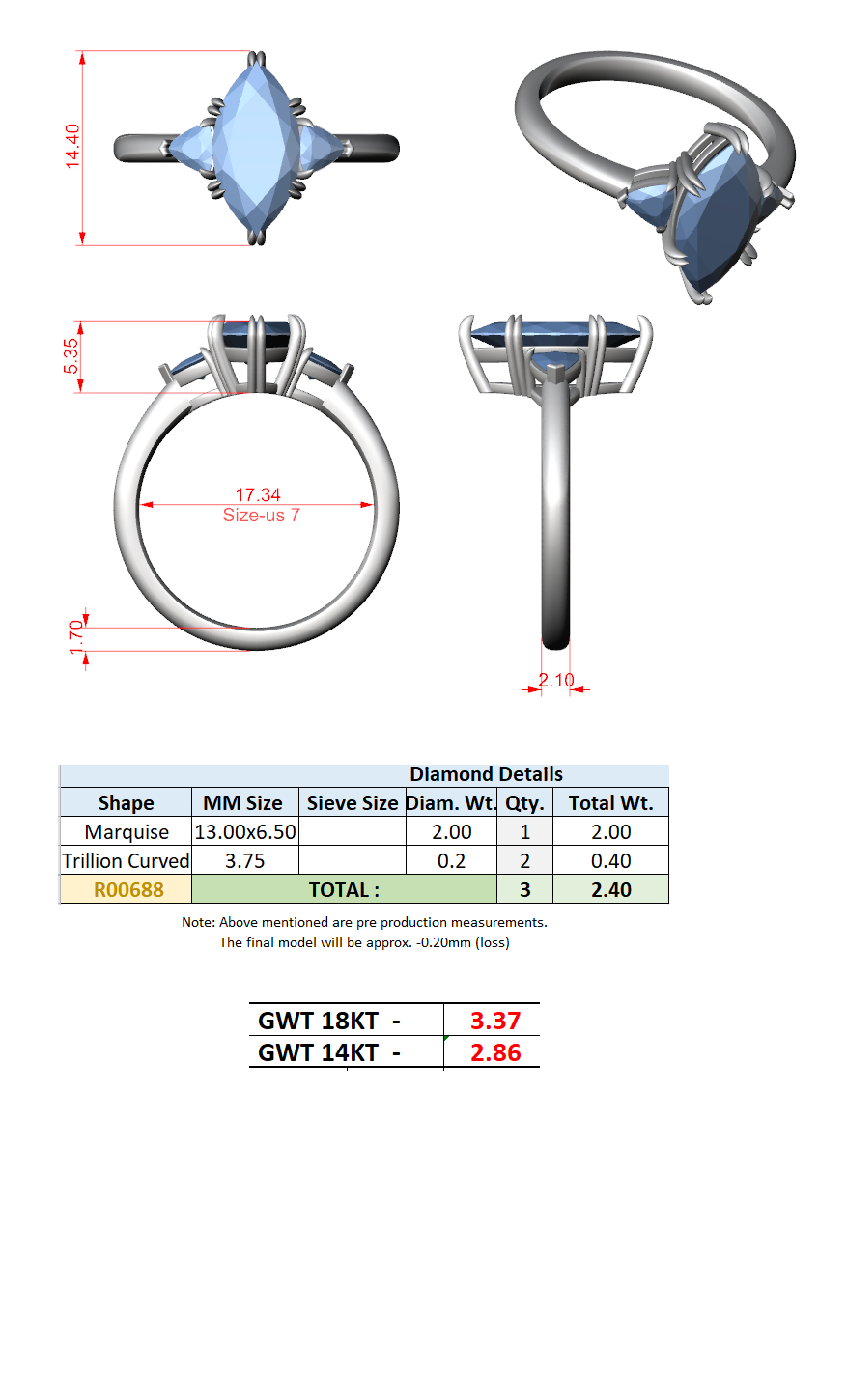 Trilogy Ring CAD Files – 8 Diamond Shape Collection | 3DM & STL Download"
