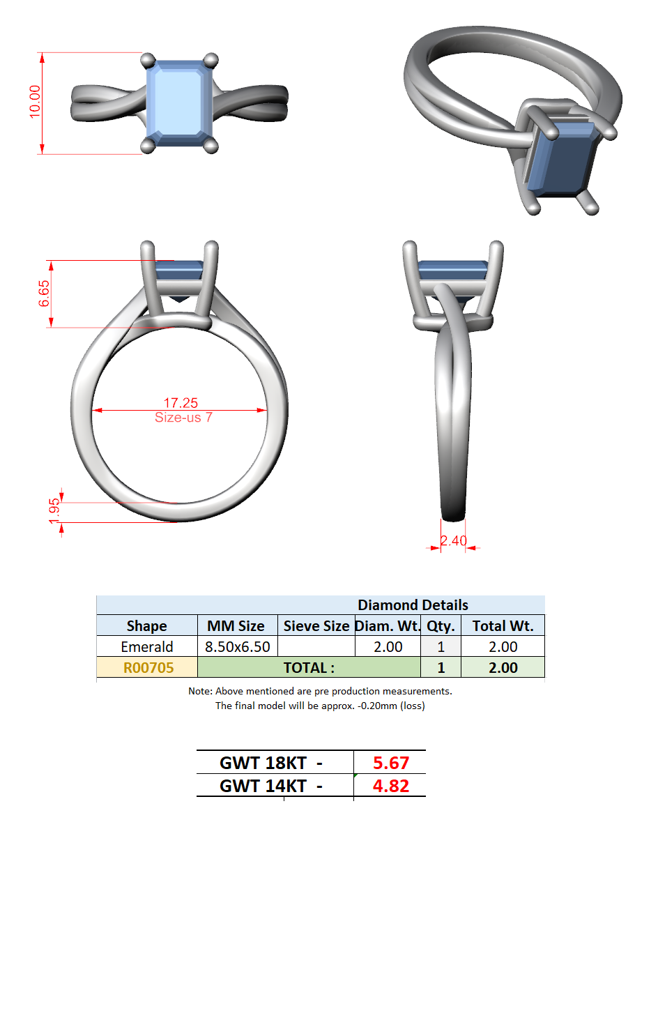 Twist Band Solitaire Ring CAD Files – 6 Diamond Shape Collection | 3DM & STL Download