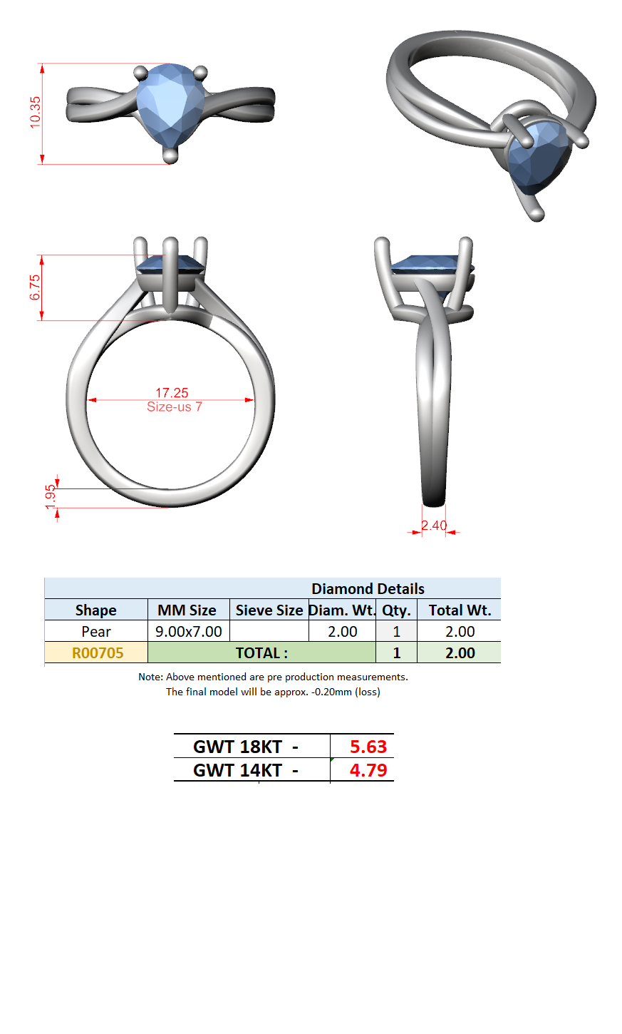 Twist Band Solitaire Ring CAD Files – 6 Diamond Shape Collection | 3DM & STL Download