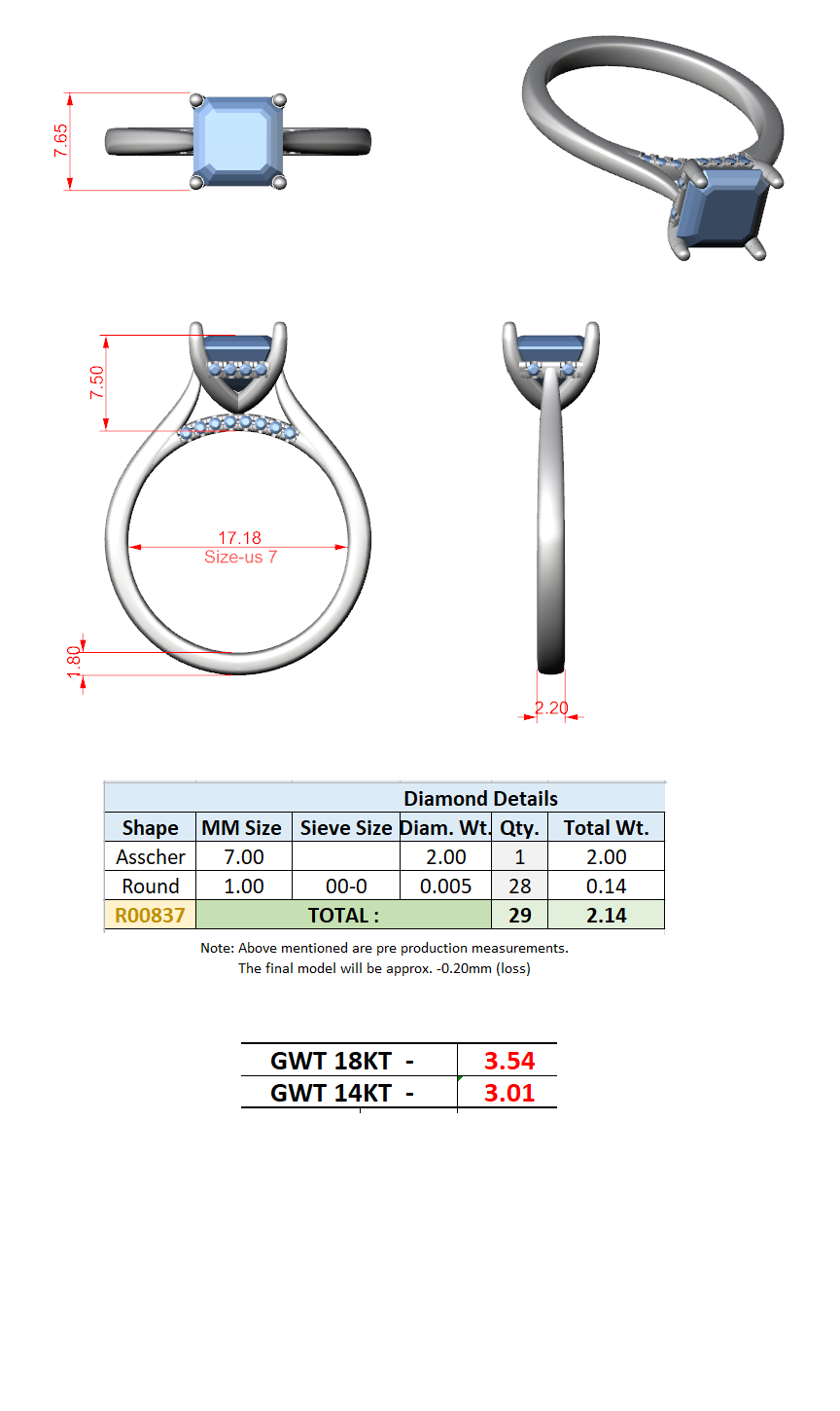 Hidden Halo Split Shank Ring CAD Files – 8 Shape Collection | 3DM & STL Download