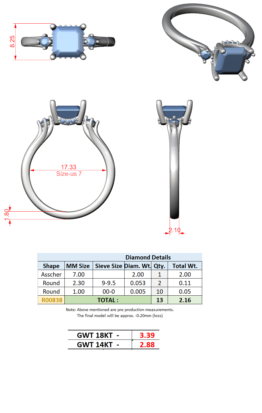 Shoulder Stone Tapered Ring CAD Files – 6 Shape Collection | 3DM & STL Download