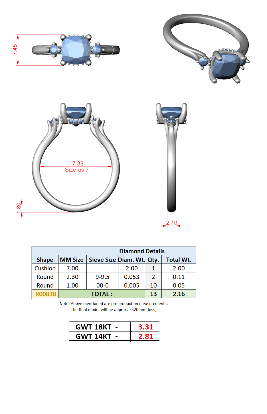 Shoulder Stone Tapered Ring CAD Files – 6 Shape Collection | 3DM & STL Download