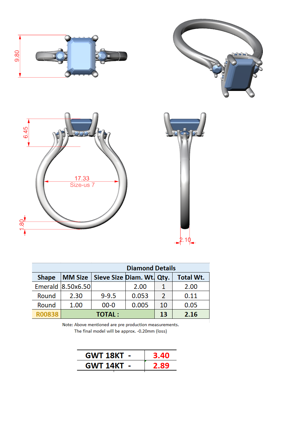 Shoulder Stone Tapered Ring CAD Files – 6 Shape Collection | 3DM & STL Download
