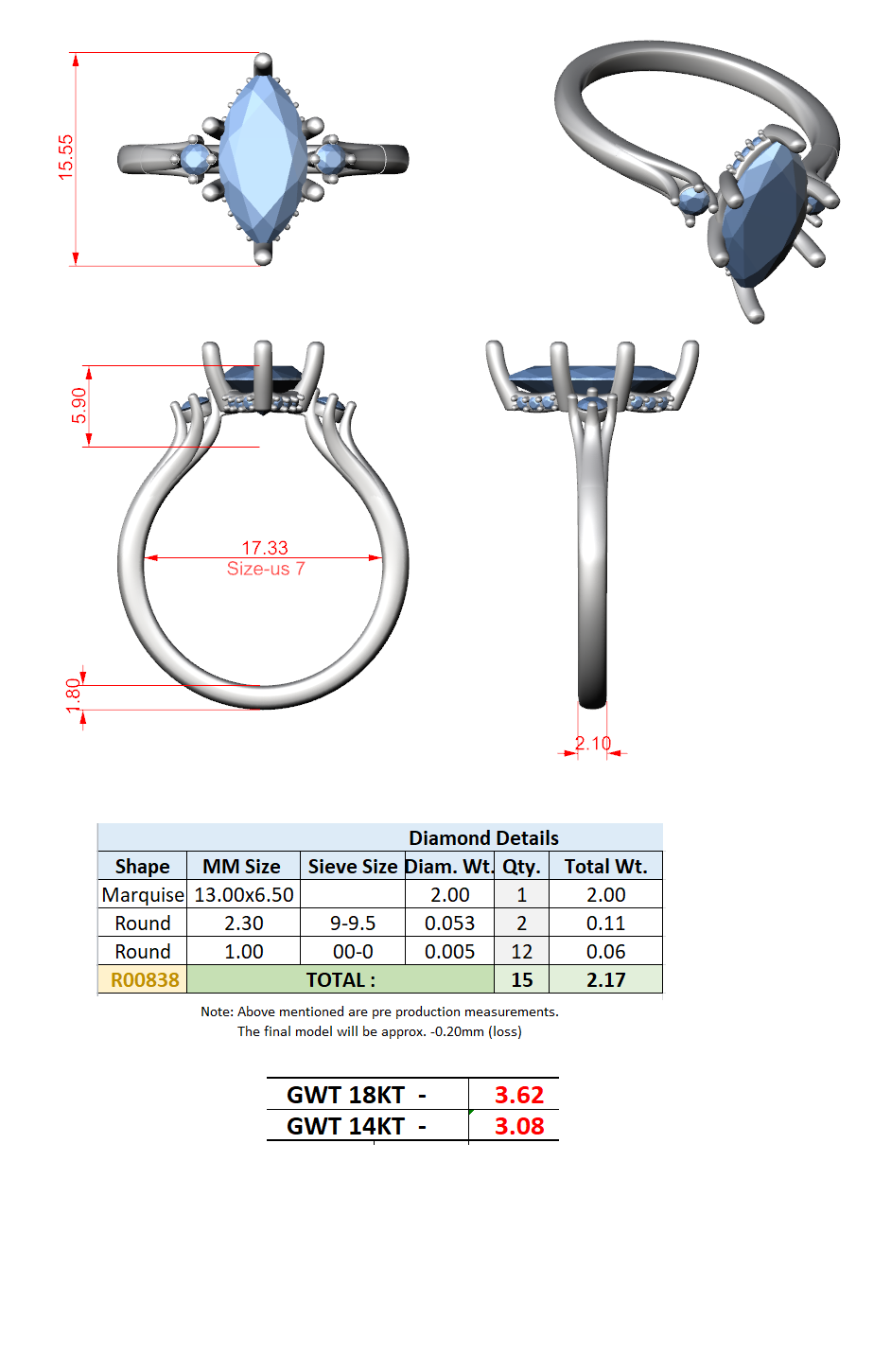 Shoulder Stone Tapered Ring CAD Files – 6 Shape Collection | 3DM & STL Download