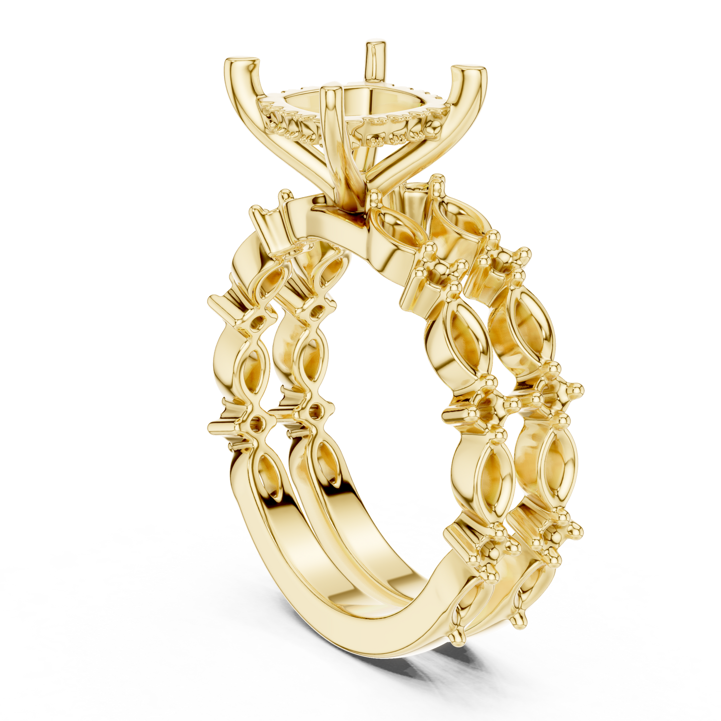 Cushion Cut Stackable Ring CAD Files – 3DM & STL Download