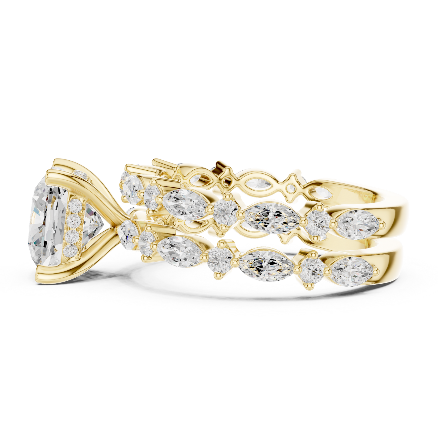 Cushion Cut Stackable Ring CAD Files – 3DM & STL Download