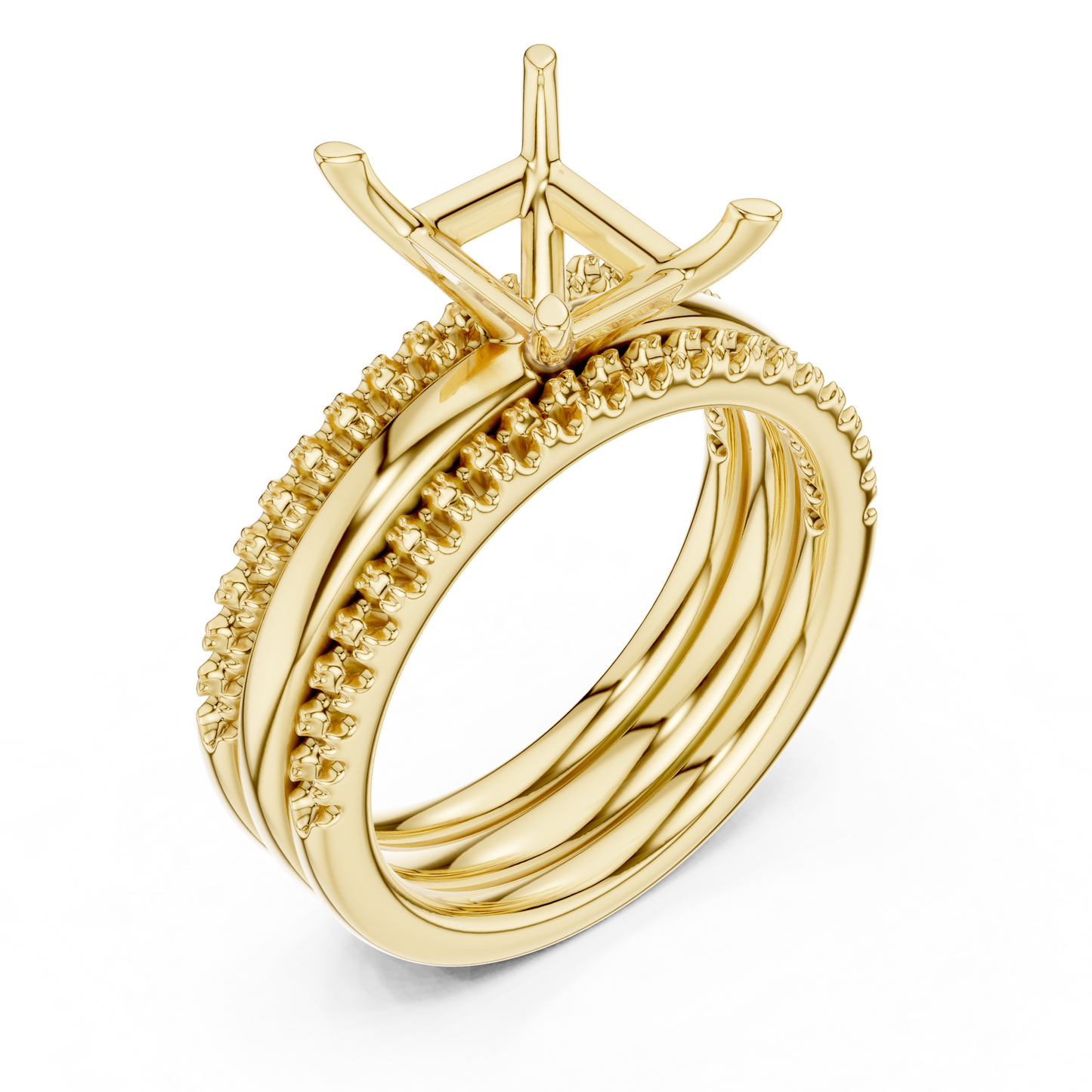 Emerald Cut Stackable Ring CAD Files – 3DM & STL Download