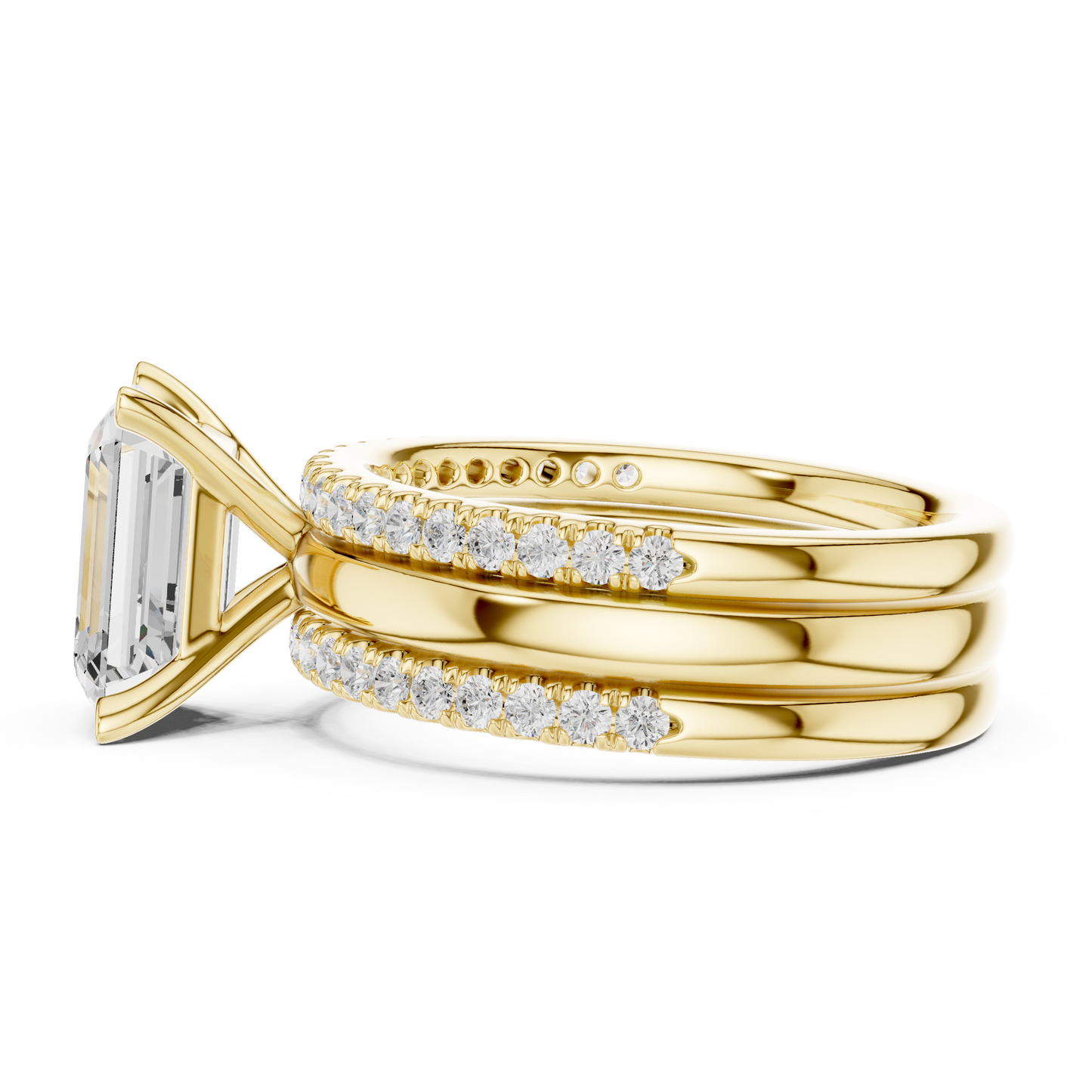 Emerald Cut Stackable Ring CAD Files – 3DM & STL Download