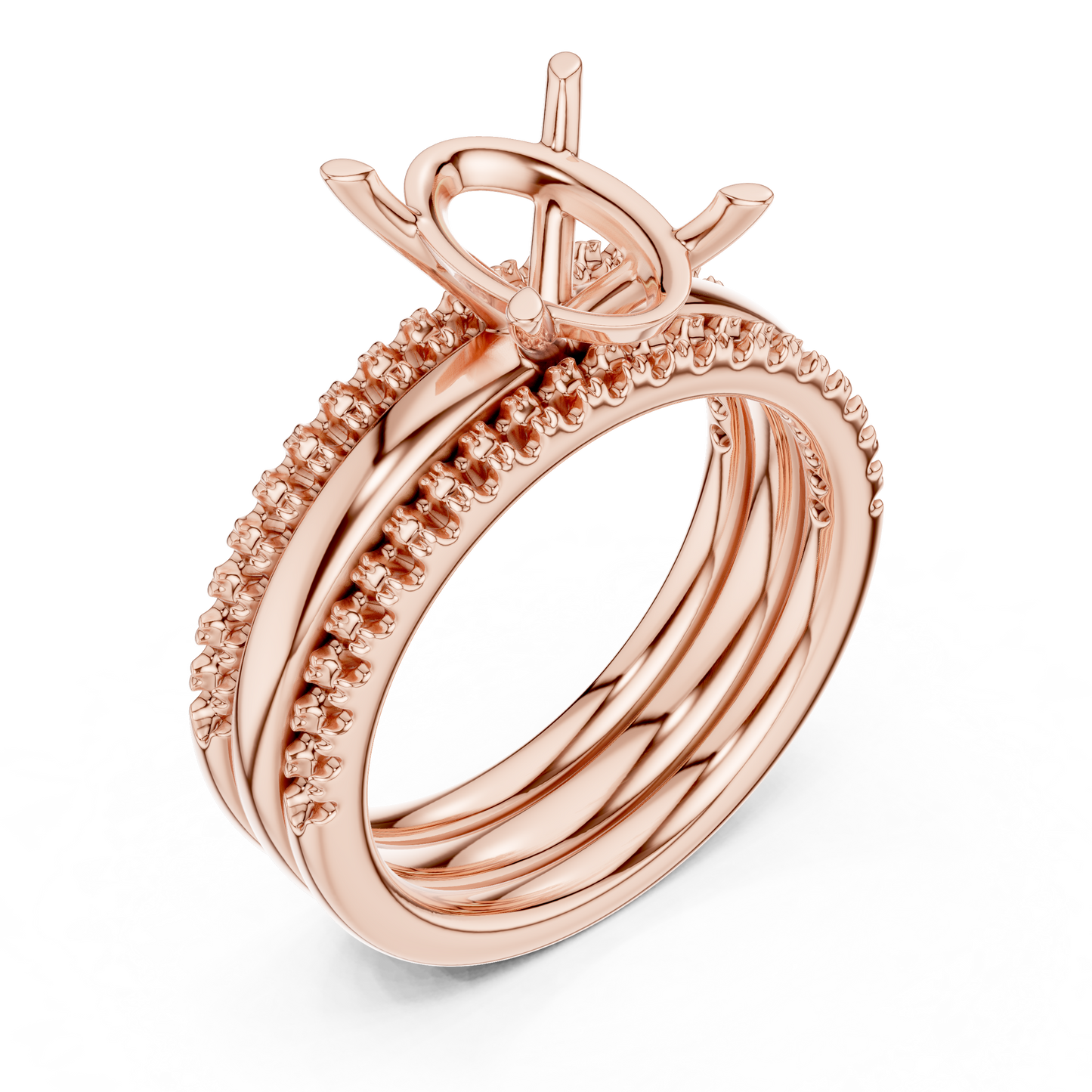 Oval Cut Stackable Ring CAD Files – 3DM & STL Download