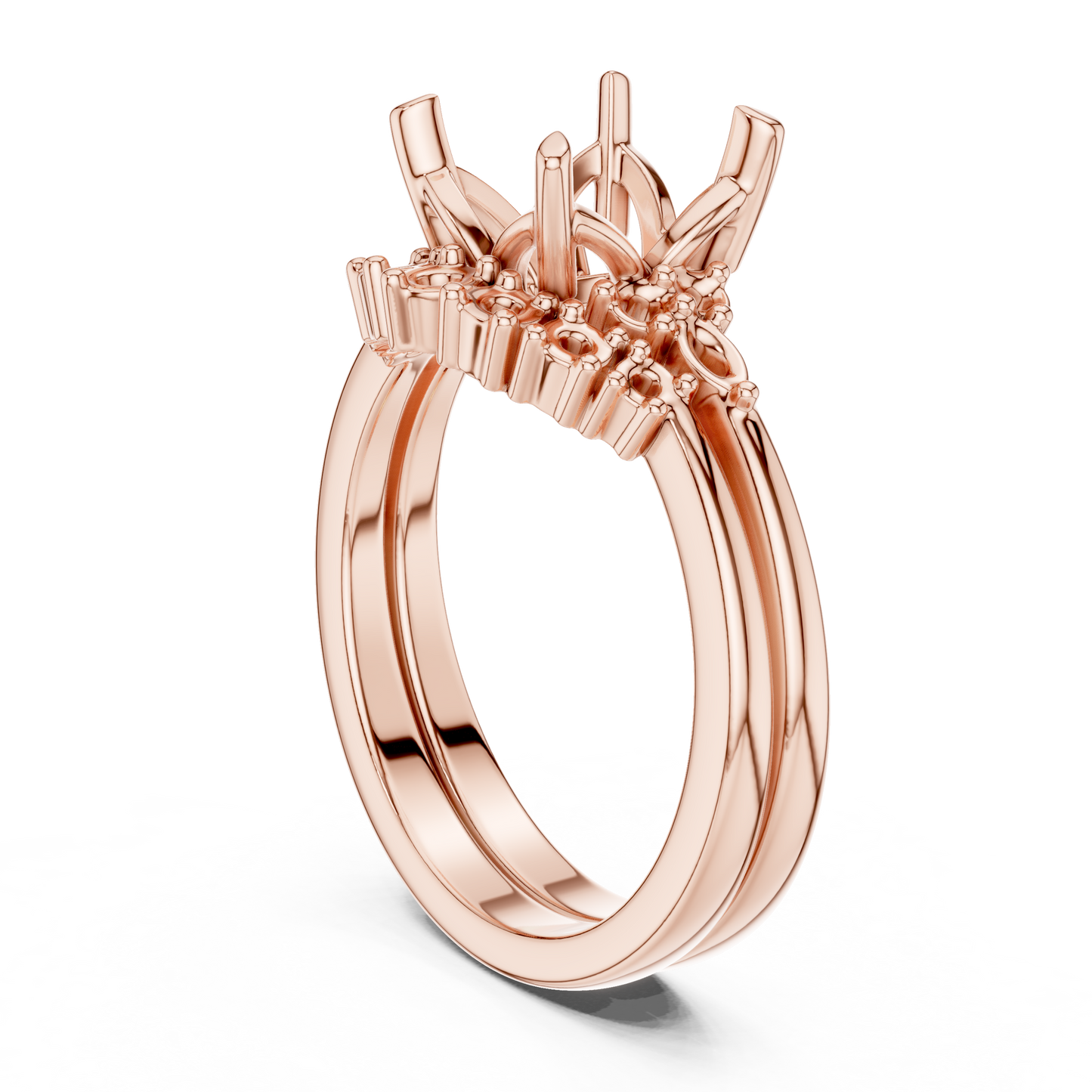 Asscher Cut Stackable Ring CAD Files – 3DM & STL Download With Rendered Images