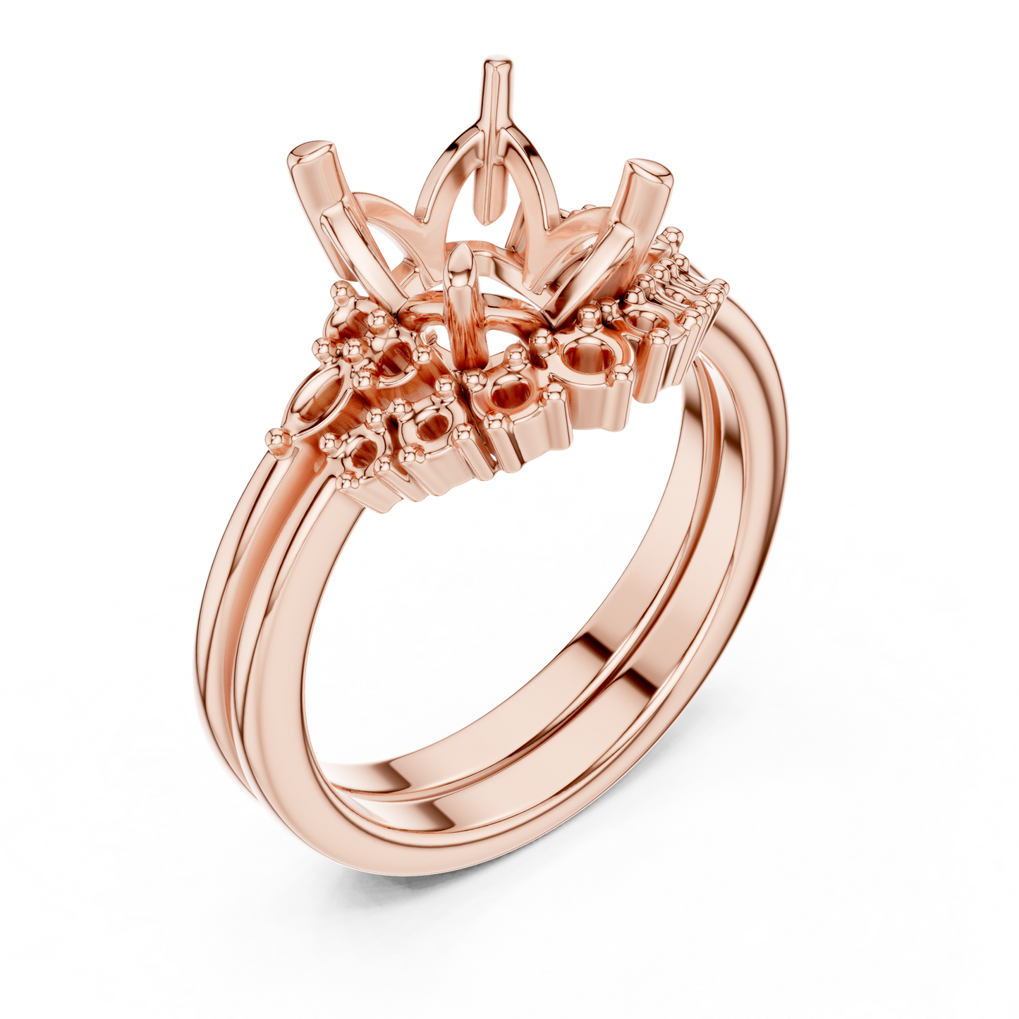 Asscher Cut Stackable Ring CAD Files – 3DM & STL Download With Rendered Images