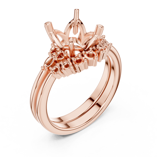 Asscher Cut Stackable Ring CAD Files – 3DM & STL Download With Rendered Images