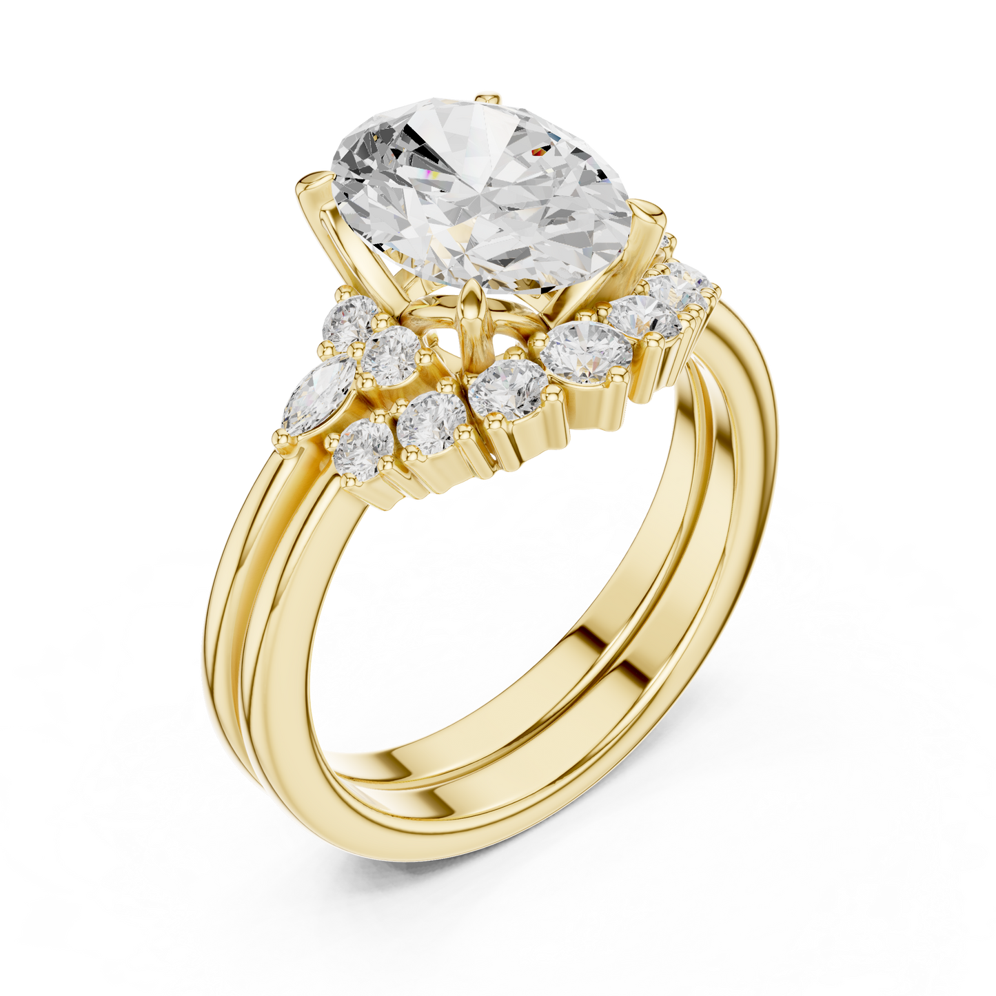 Oval Cut Stackable Ring CAD Files – 3DM & STL Download With Rendered Images