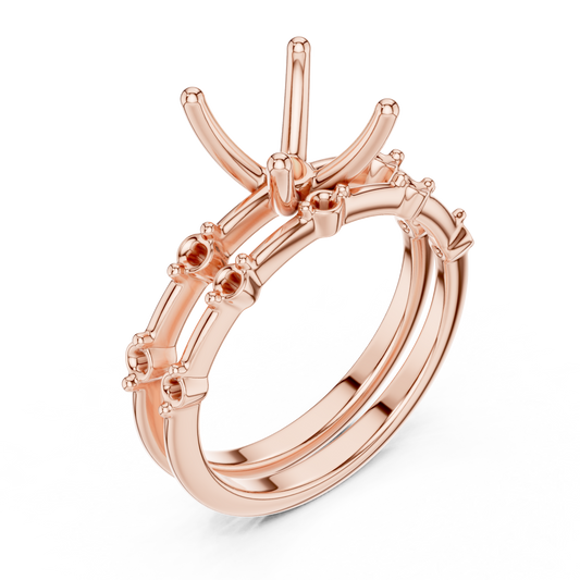 Asscher Cut Stackable Ring CAD Files – 3DM & STL Download