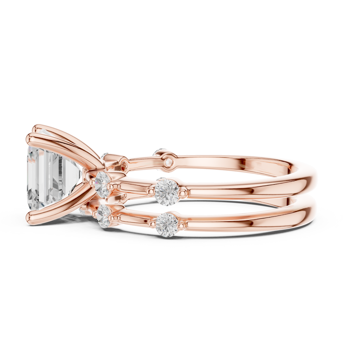 Asscher Cut Stackable Ring CAD Files – 3DM & STL Download