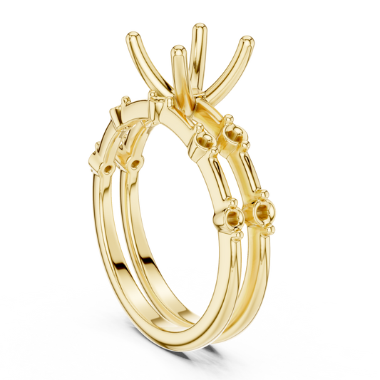 Cushion Cut Stackable Ring CAD Files – 3DM & STL Download
