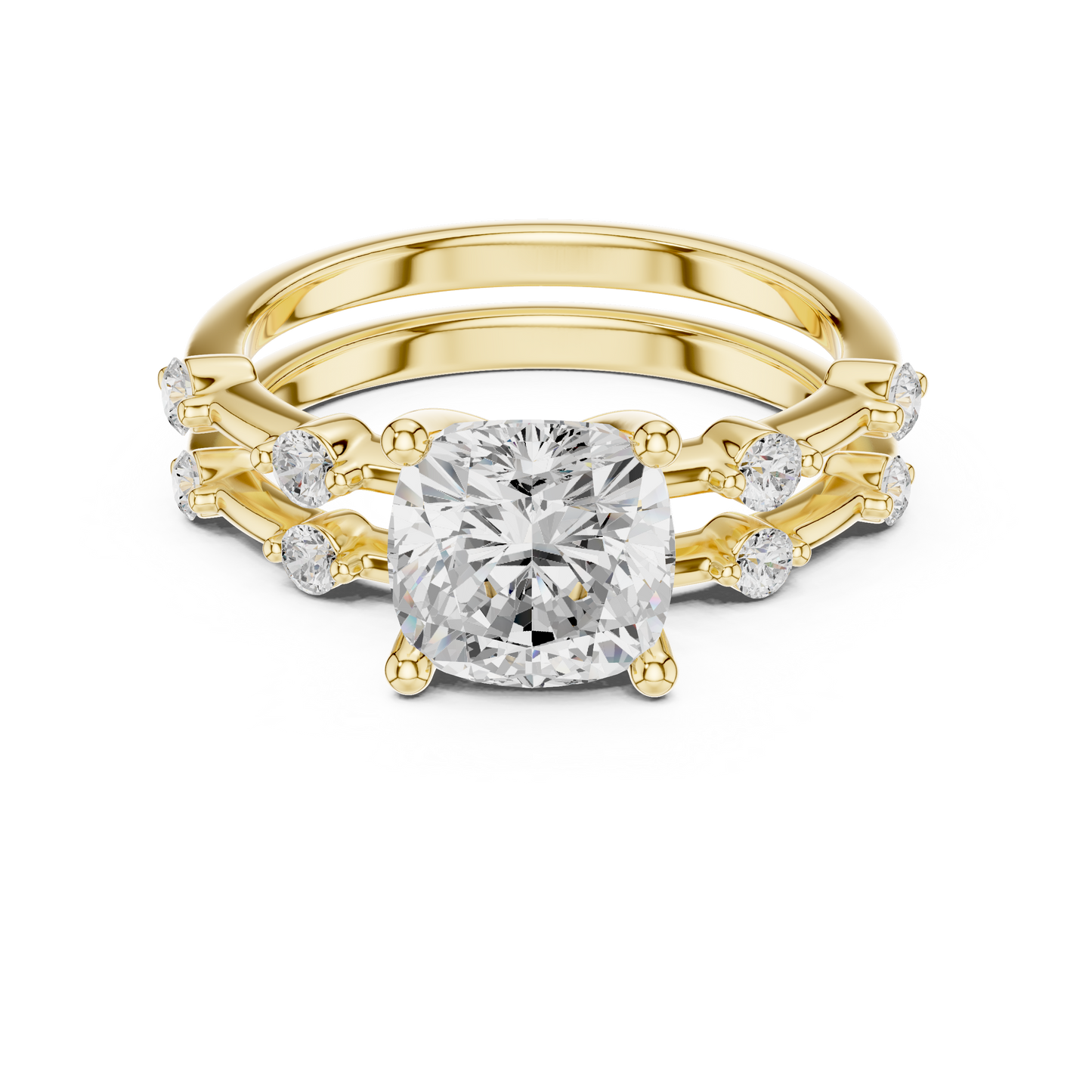 Cushion Cut Stackable Ring CAD Files – 3DM & STL Download