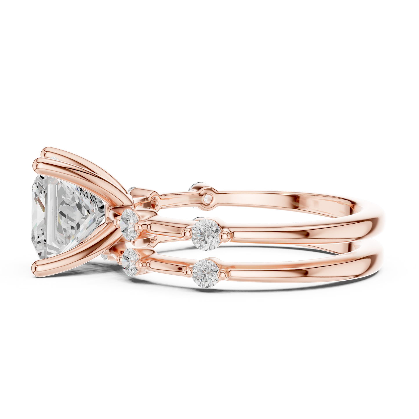 Princess Cut Stackable Ring CAD Files – 3DM & STL Download
