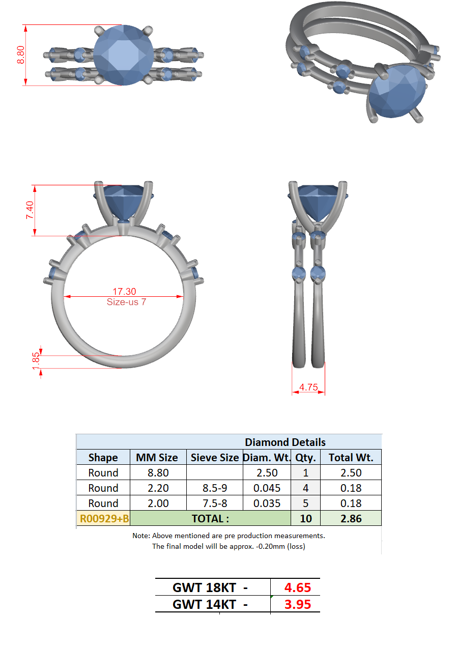Round Cut Stackable Ring CAD Files – 3DM & STL Download
