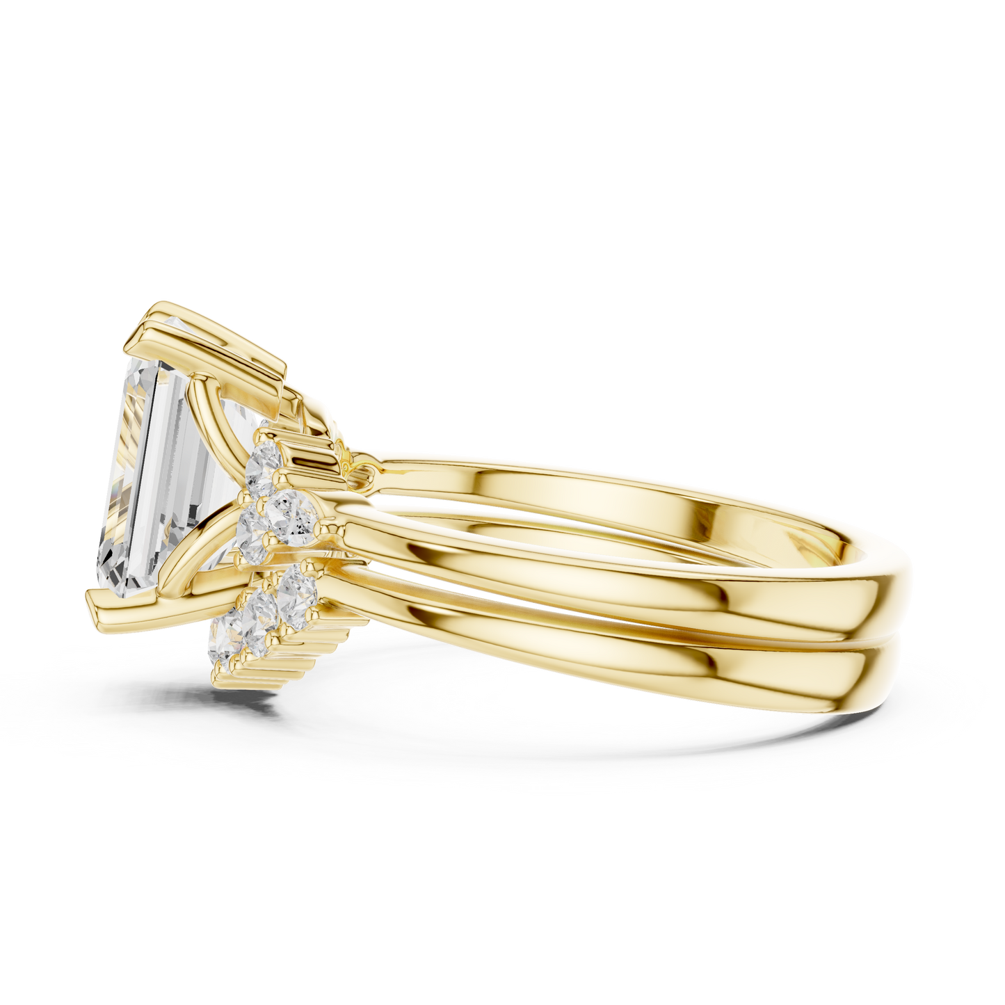 Emerald Cut Stackable Ring CAD Files – 3DM & STL Download With Rendered Images