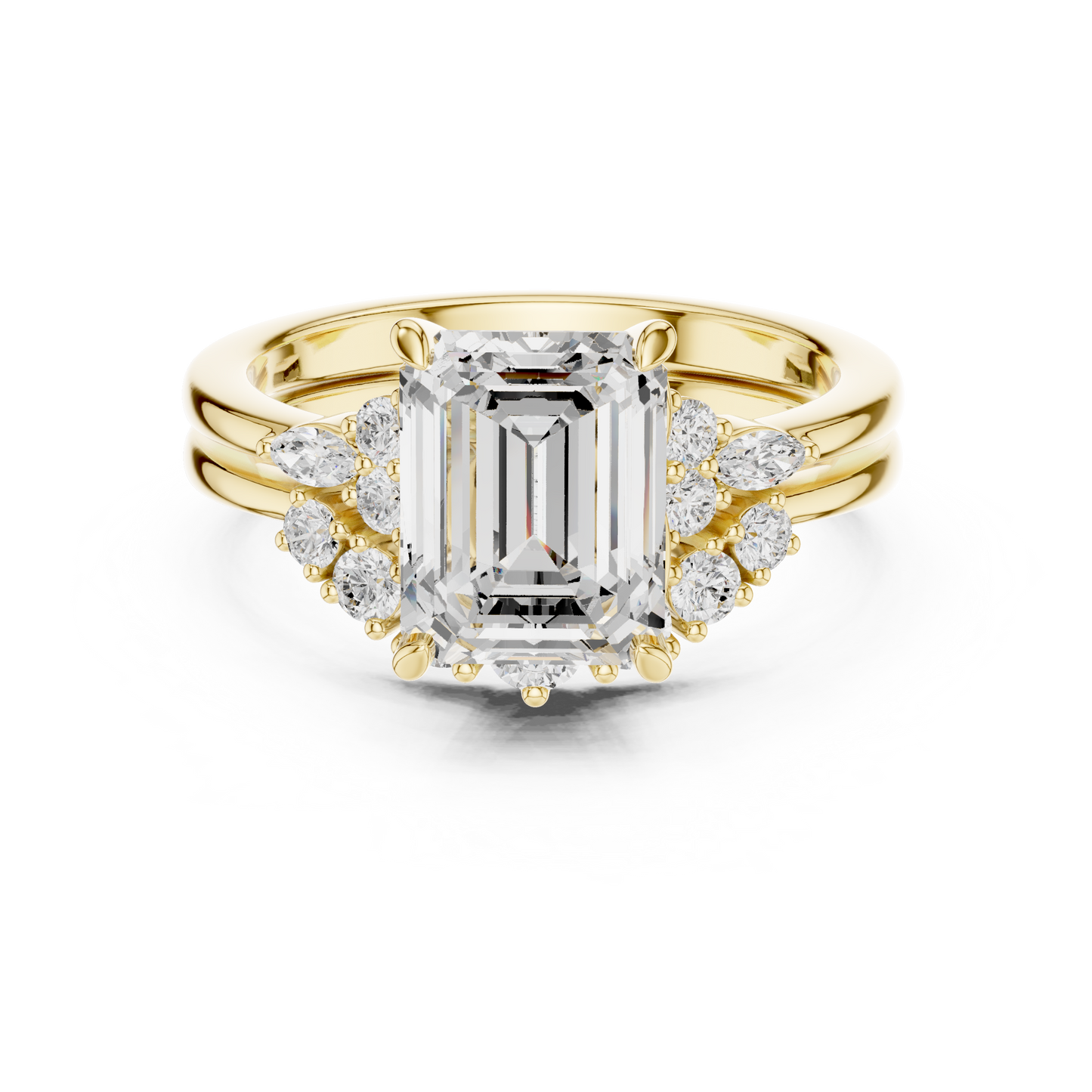 Emerald Cut Stackable Ring CAD Files – 3DM & STL Download With Rendered Images