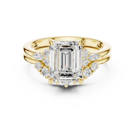 Emerald Cut Stackable Ring CAD Files – 3DM & STL Download With Rendered Images