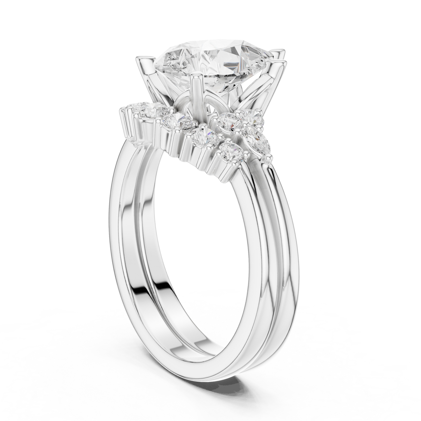 Pear Cut Stackable Ring CAD Files – 3DM & STL Download With Rendered Images