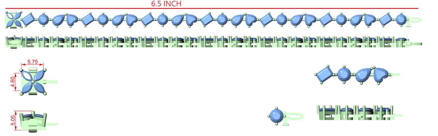 Diamond Tennis & Link Bracelet CAD Files – 15 Design Mega Collection | 3DM & STL Download