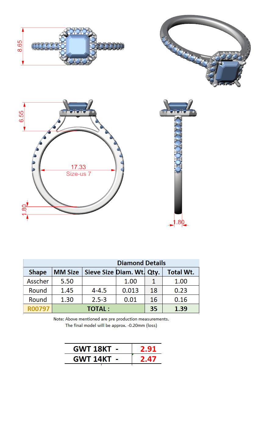 Halo Pavé Band Ring CAD Files – Multi Shape Collection | 3DM & STL Download