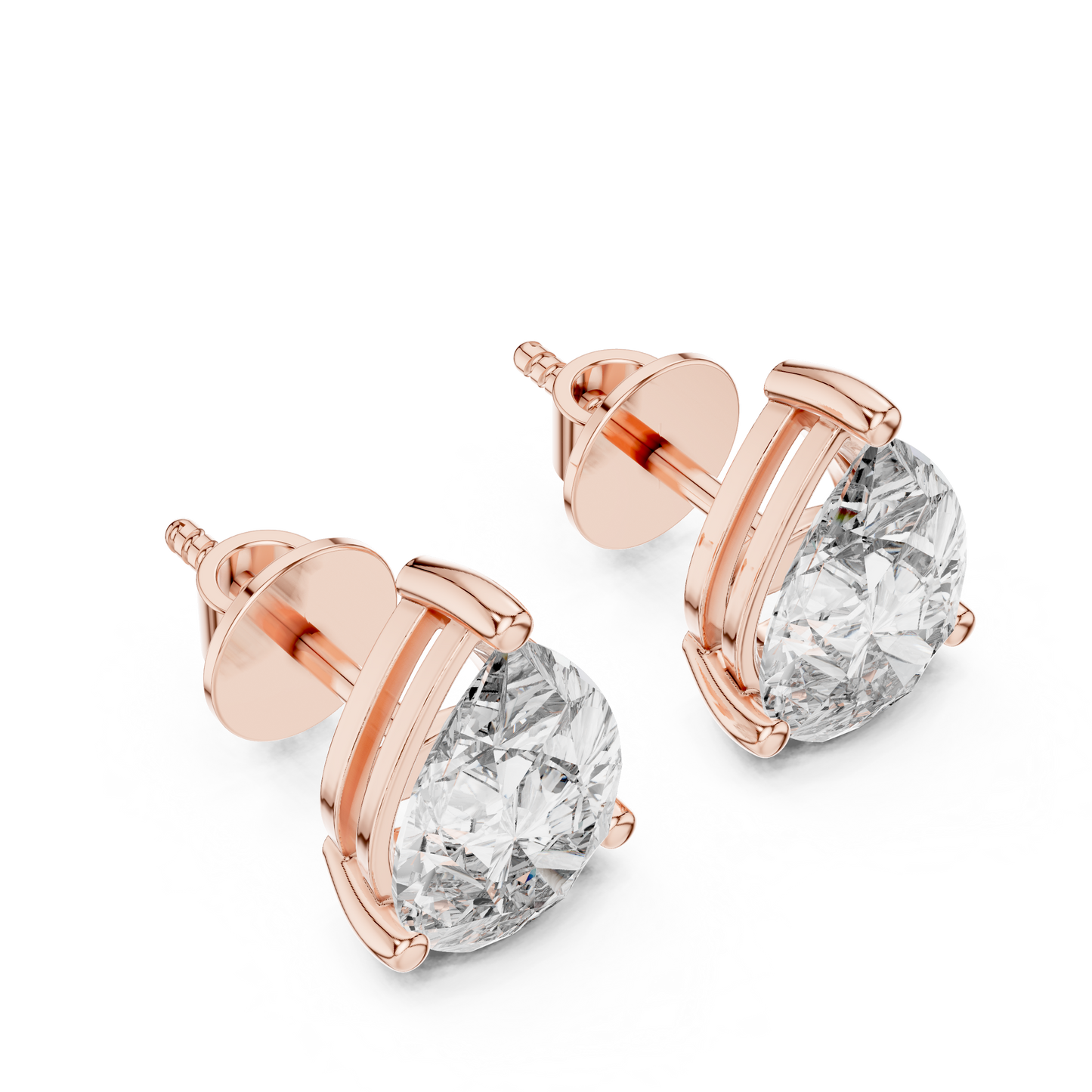 Solitaire Diamond Stud Earrings CAD Files – 6 Shape Collection | 3DM & STL Download