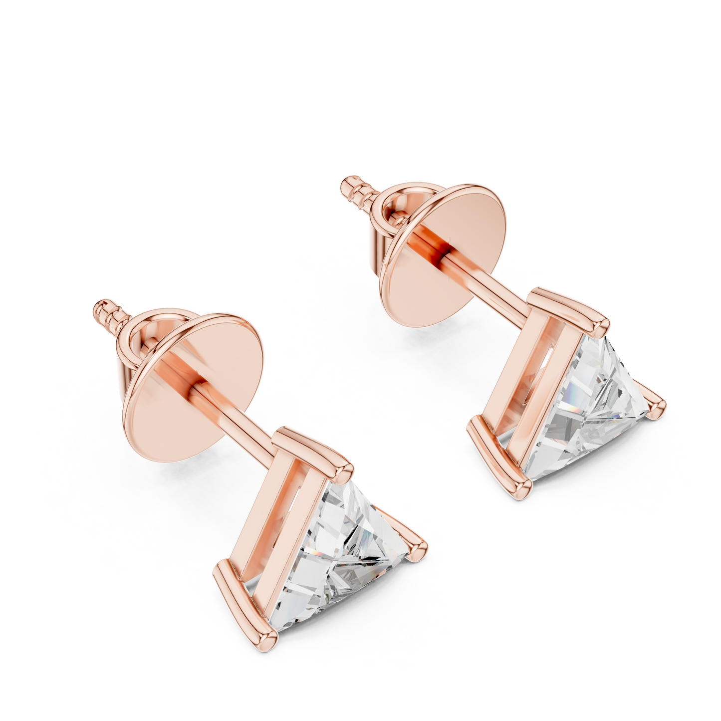 Solitaire Diamond Stud Earrings CAD Files – 6 Shape Collection | 3DM & STL Download