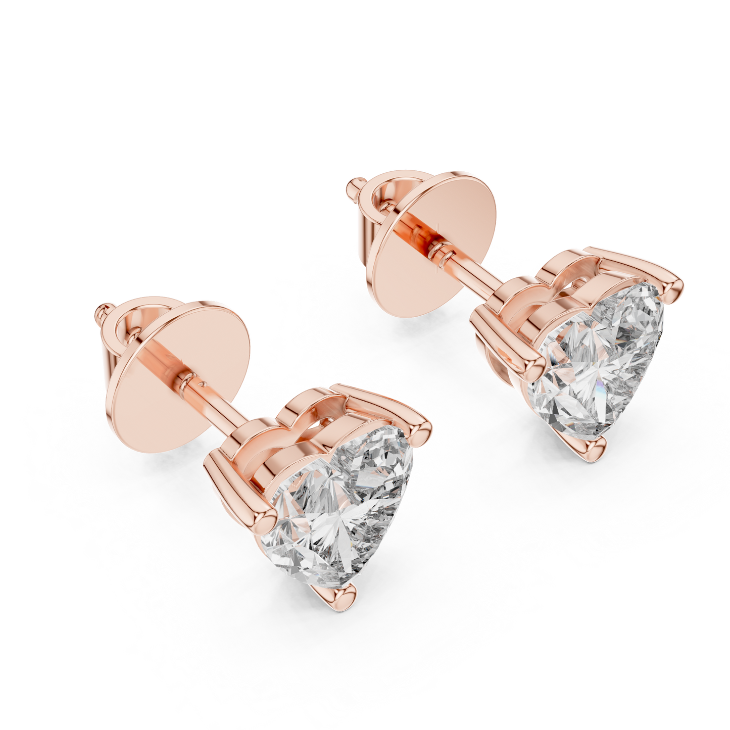 Solitaire Diamond Stud Earrings CAD Files – 6 Shape Collection | 3DM & STL Download
