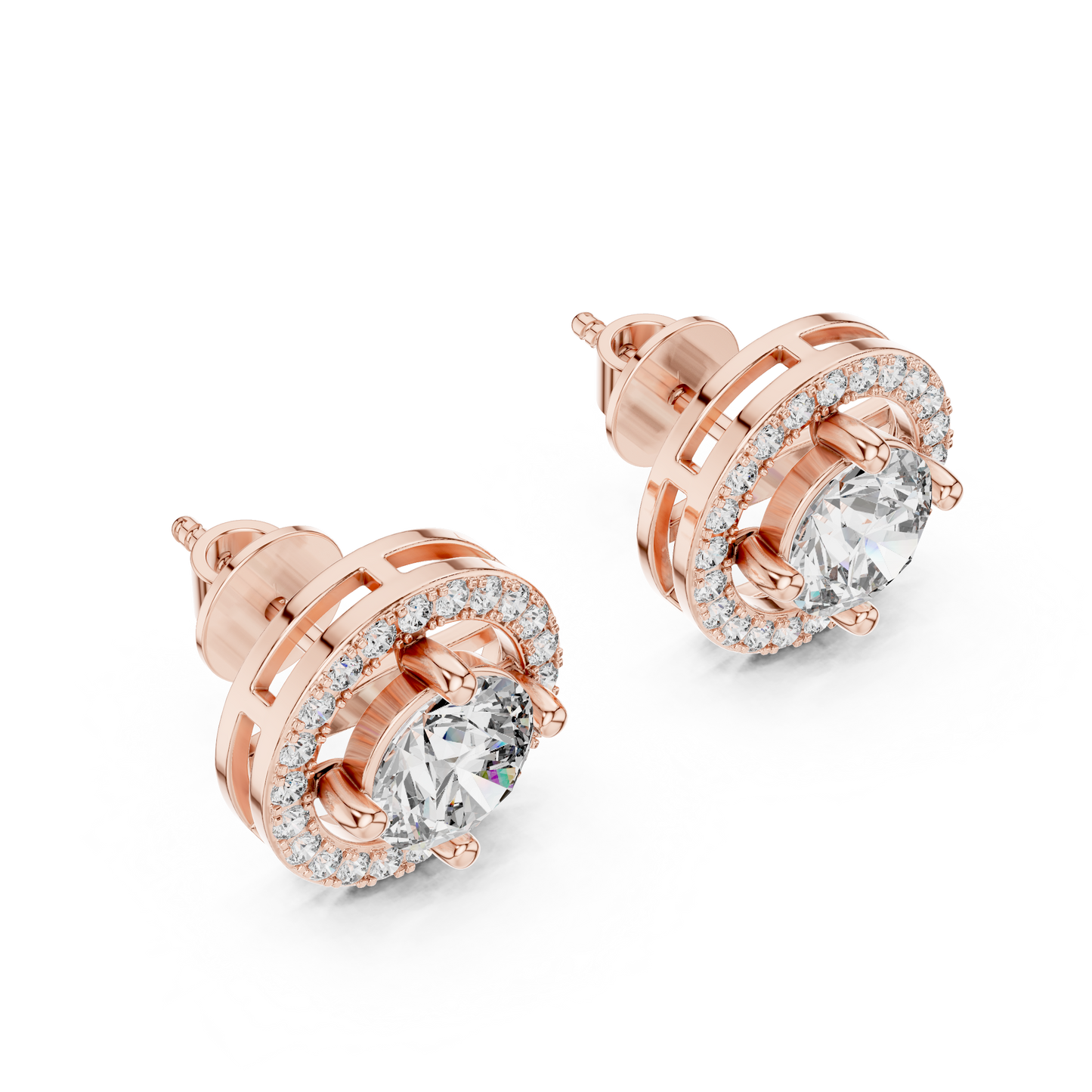 Diamond Stud Earrings CAD Files – 15 Design Collection | 3DM & STL Download