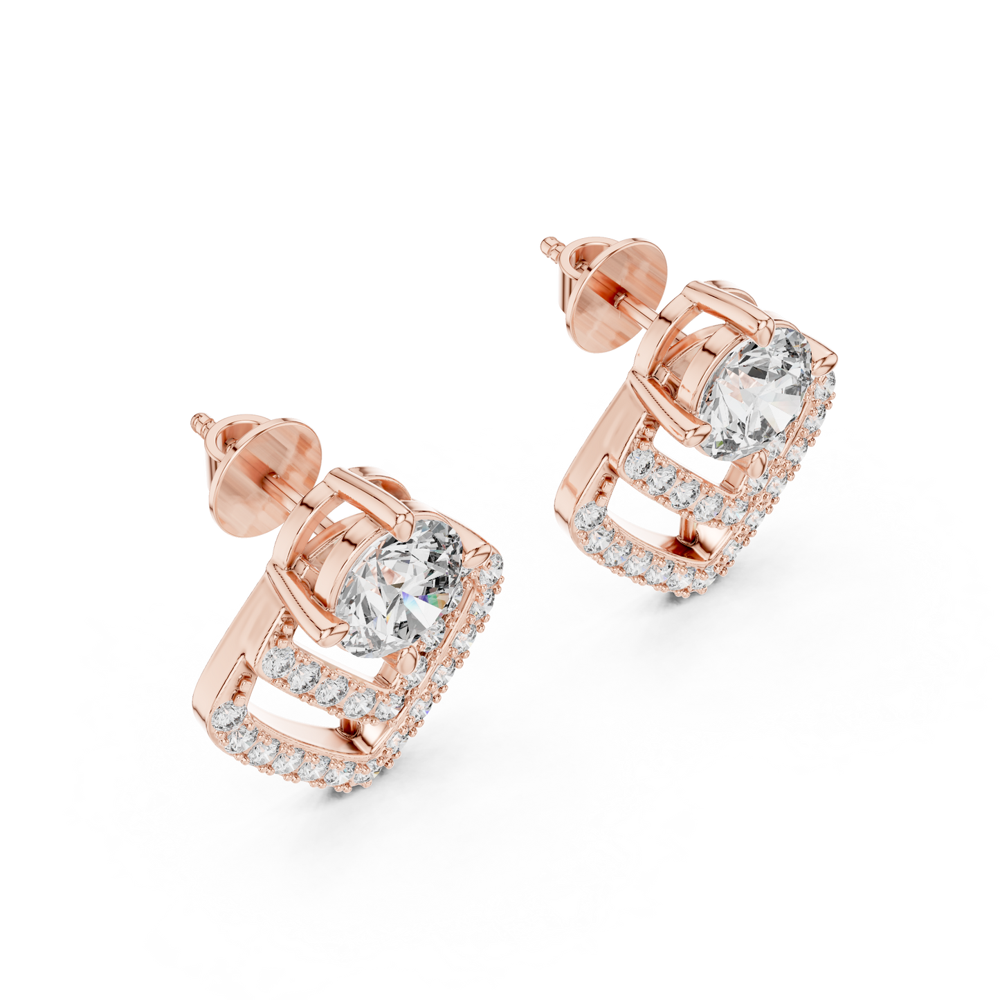 Diamond Stud Earrings CAD Files – 15 Design Collection | 3DM & STL Download